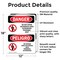 Signmission Do Not Enter Hazardous Area Bilingual Danger Sign, Vinyl Decal, 12in W x 18in L, 2PK OS-2PACK-DS-D-1218-VS-1133 - alternate 3